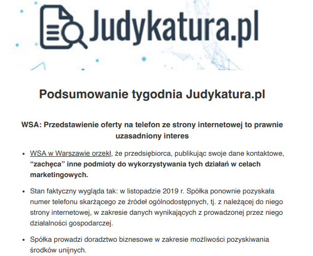 Podsumowania tygodniowe dla Czytelników newslettera!