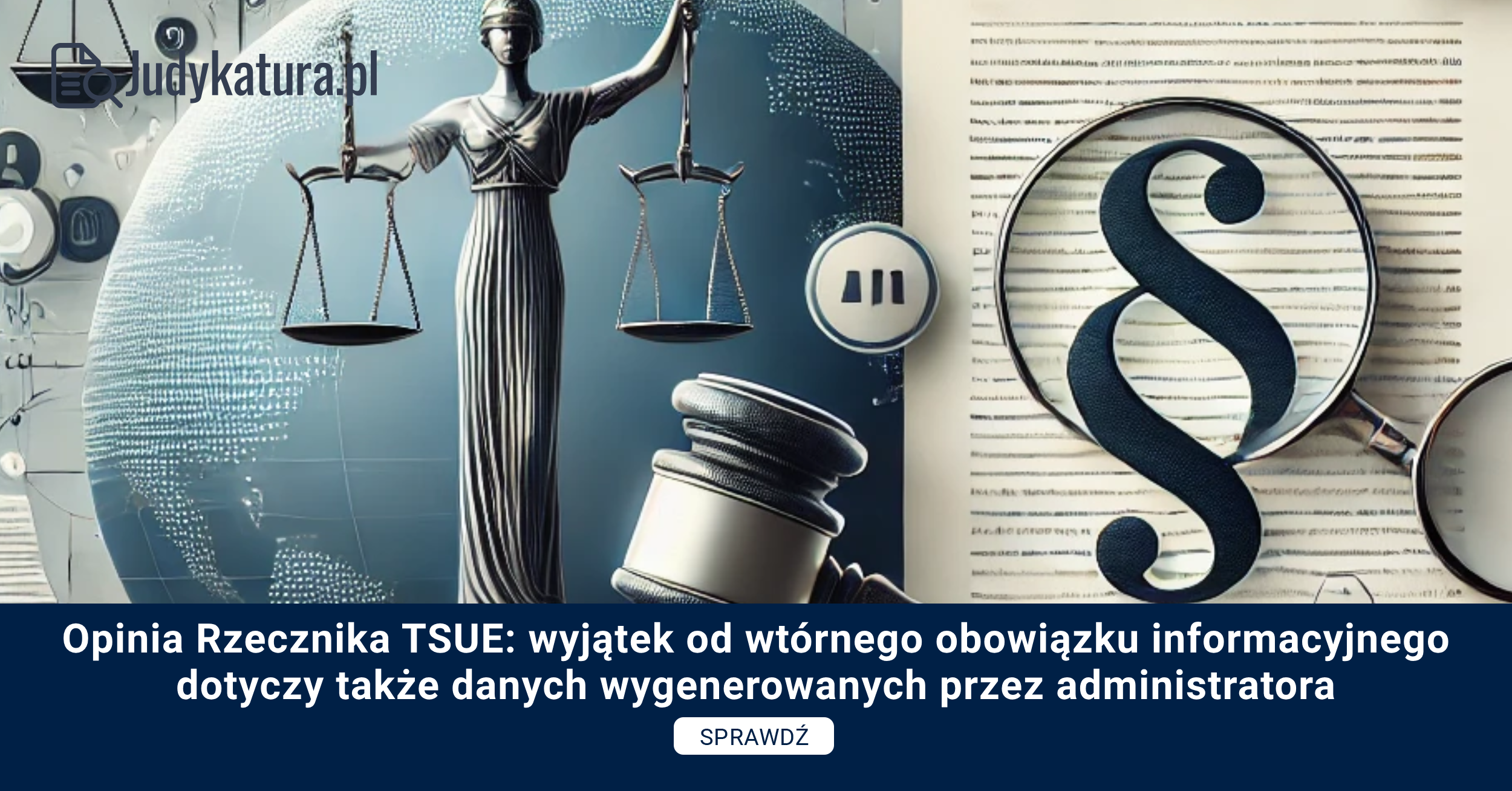 Opinia Rzecznika TSUE: wyjątek od wtórnego obowiązku informacyjnego dotyczy także danych wygenerowanych przez administratora