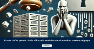 Prezes UODO: prawie 16 mln zł kary dla administratora i podmiotu przetwarzającego