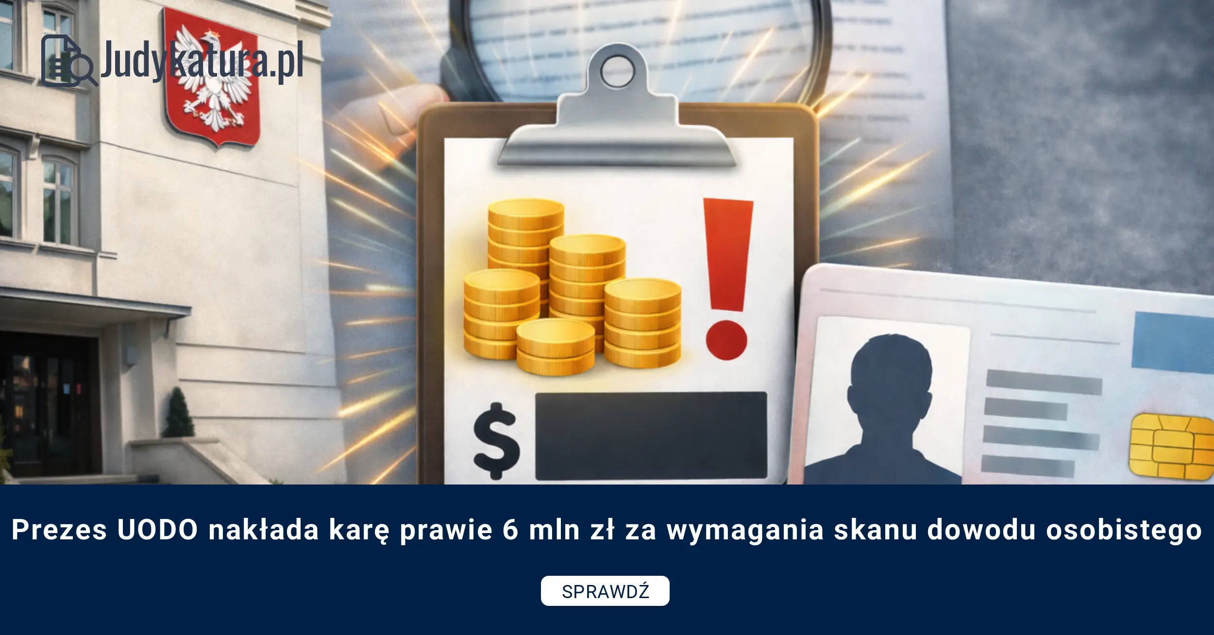 Prezes UODO nakłada karę prawie 6 mln zł za&nbsp;wymagania skanu dowodu osobistego
