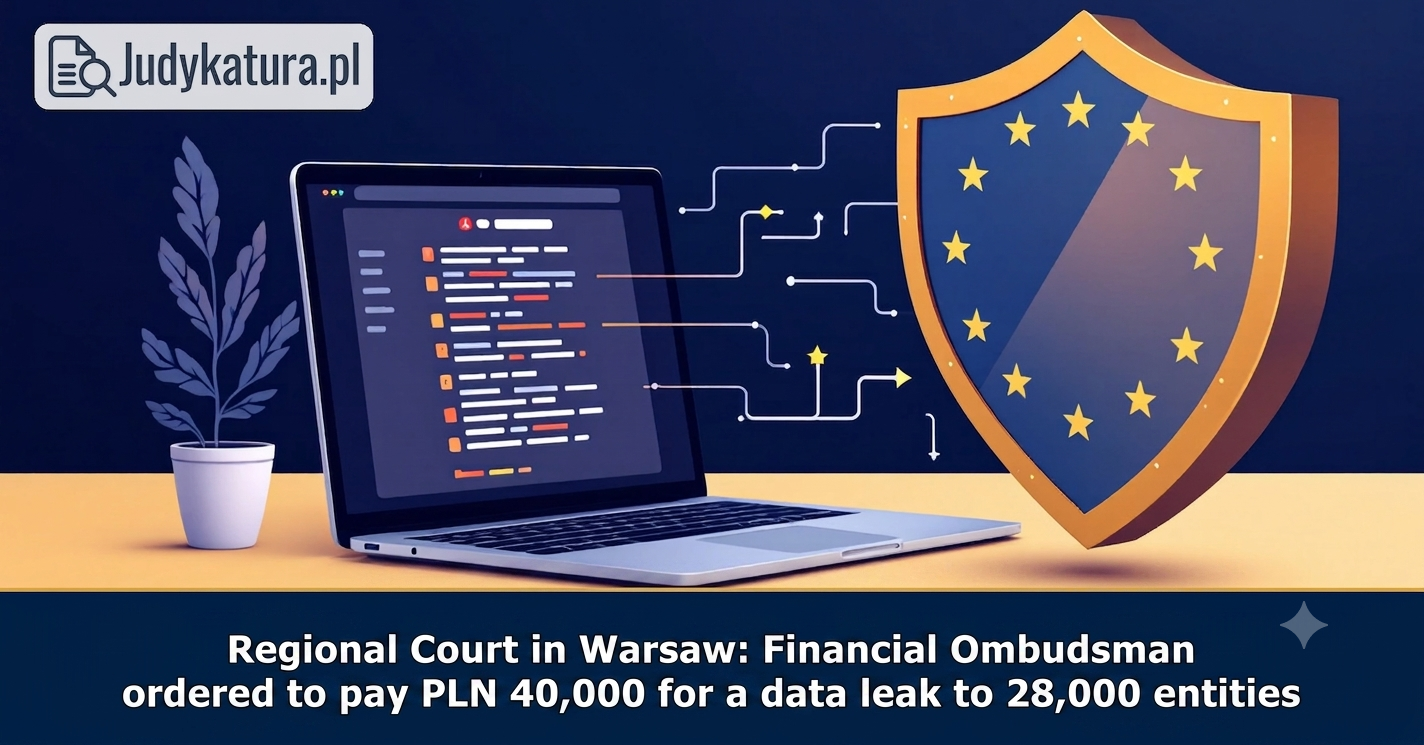 Regional Court in&nbsp;Warsaw: Financial Ombudsman ordered to&nbsp;pay PLN 40,000 for data leak reaching 28,000 entities