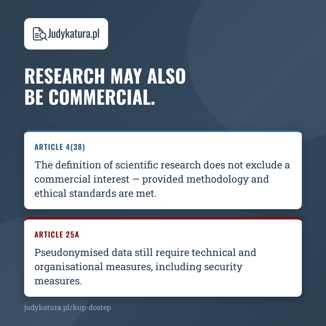 Scientific research may also be commercial; pseudonymised data still require security measures